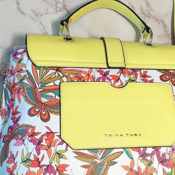 NWOT Trina Turk vegan leather butterfly and floral print handbag - Picture 7 of 12
